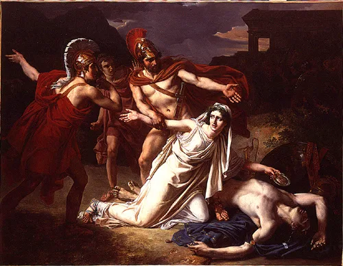 Antigone, Polynices'i Gömüyor, 1825, Paris, Ulusal Güzel Sanatlar Okulu. Sébastien Norblin.