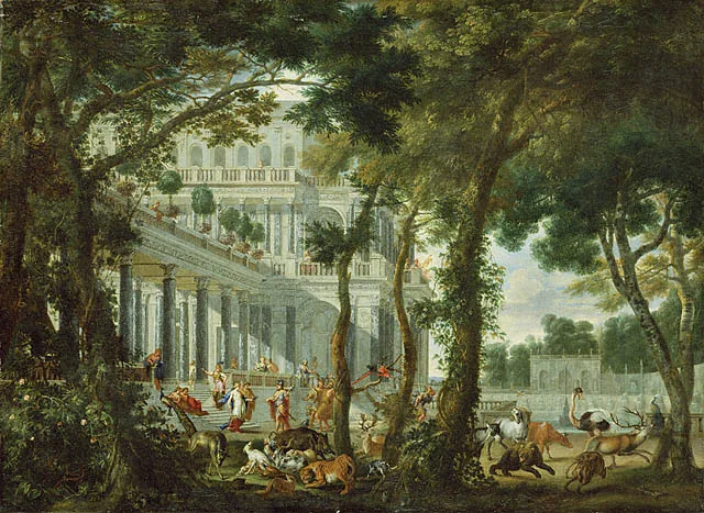 Wilhelm Schubert van Ehrenberg'in Circe Sarayında Ulysses (1667) tablosu.